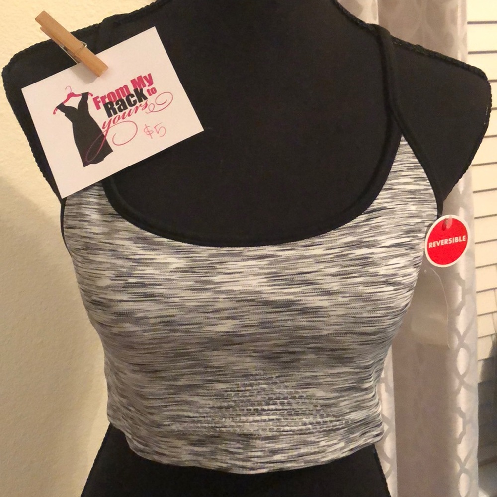 Gray & Black Reversible Sports Bra NWT